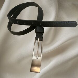 Vintage LANDES Black Italian Leather Belt - Made in Canada - Size 30